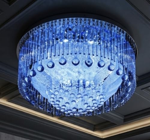 Image of Sanleen Solid Crystal LED Ceiling Chandelier | Multi-Layer Designer Jhoomar Light for Living Room, Bedroom & Hall | Modern White & Silver Finish | Decorative Ceiling Lighting Fixture | 24 Inch