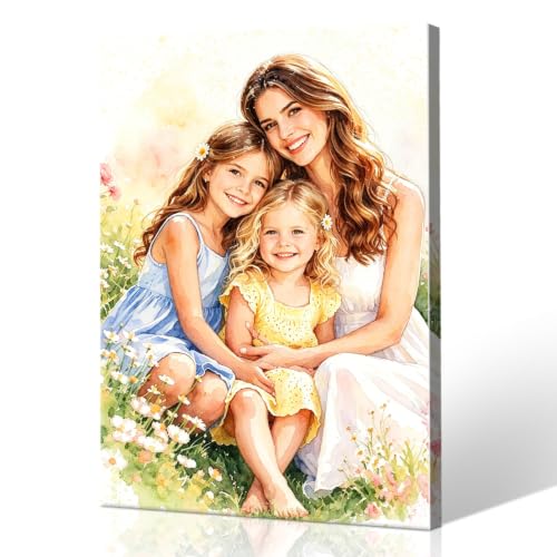 Photo sur toile personnalisée effet aquarelle avec kit cadre à monter
