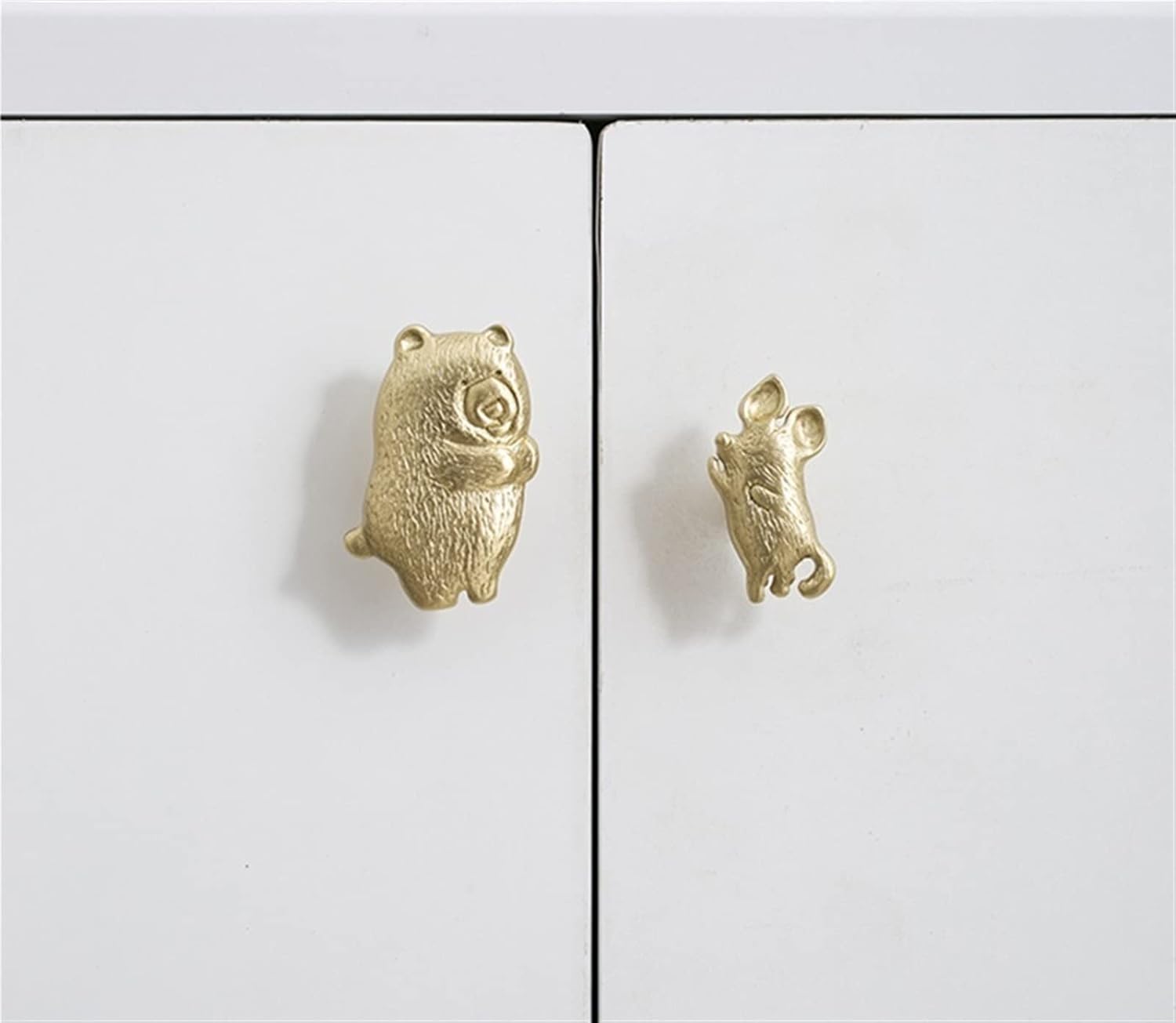 Shapes Knobs Brass Room Door Knobs Cabinet Handles Cupboard Drawer Pulls Accessories Furniture 1Pcs (Color : C-4889-Koala-A)