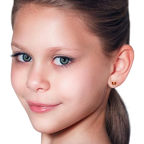 Miore - Pendientes de oro amarillo de 9 quilates sin gema con cierre de mariposa a presión