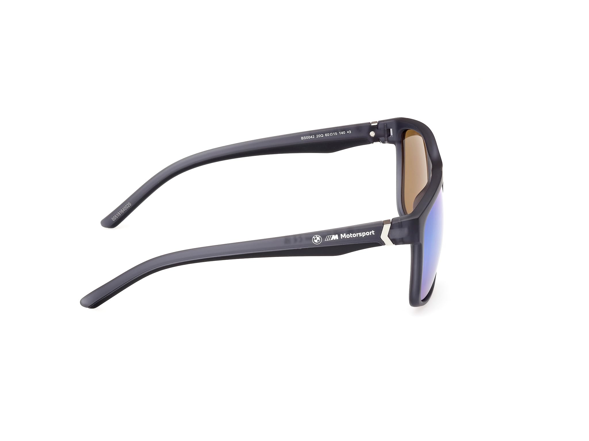 BMW M Motorsport BS0042 Gafas De Sol Hombre, Gafas De Sol Ligeras, Forma Lente Navigator, Lentes Humo Polarizado, Negro Opaco