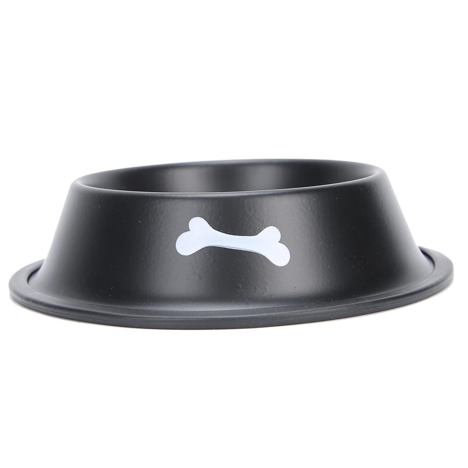 Kketeopt Black Pet Stainless Steel Bowl Durable Nonslip Dog Dish For Healthy Feeding (Black)