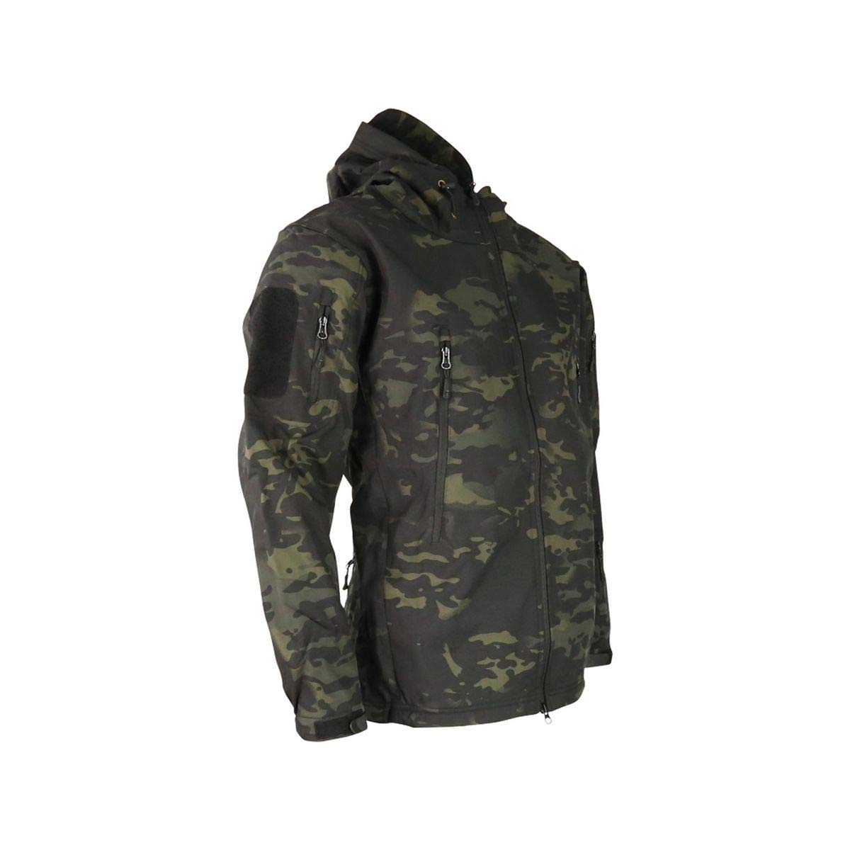 Kombat Tactical Unisex Black Patriot Tactical Softshell Jacket Dark Camo, L
