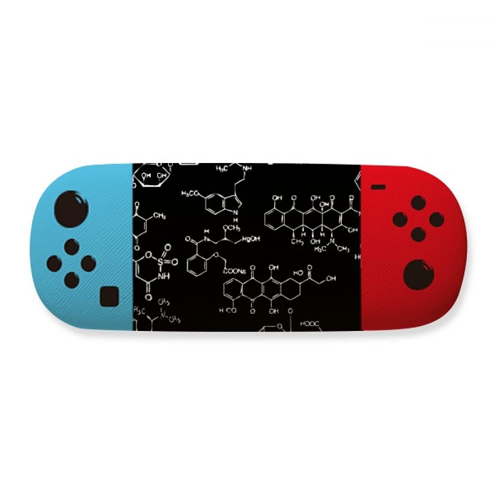 Étui de rangement pour lunettes motif structure moléculaire en noir rigide pour protection - 4