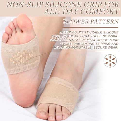 12 Pairs Women's Open Toe Topper Socks for Mules Non Slip Sandal Liner Socks No Show Toe Covers with Sponge Cushion4