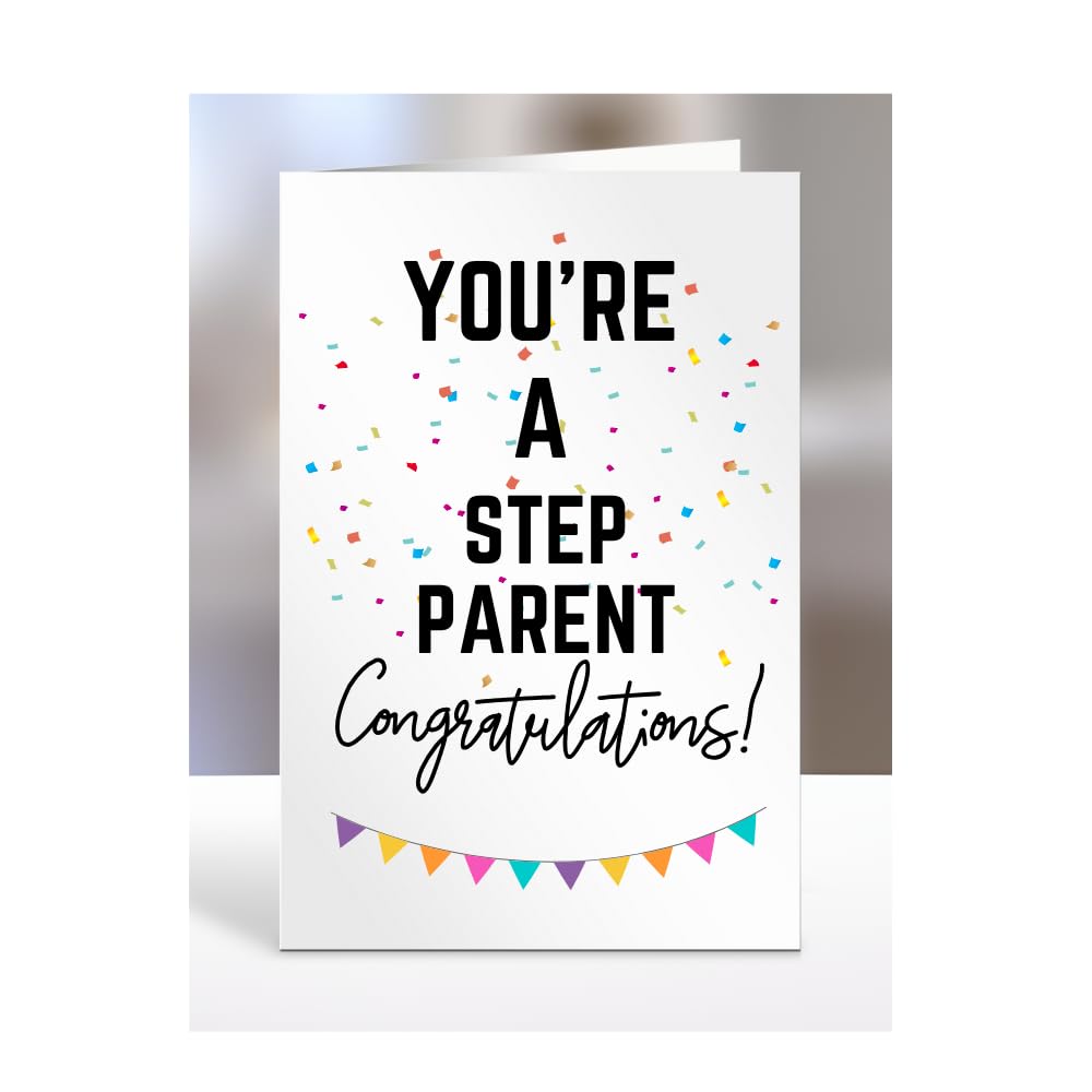 You're a Step Parent card, gifts for men, women, him, her, female, male, presents for Christmas, new, congratulations, baby, you are, A5-173_198 — image 1