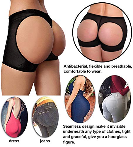 Dodoing Butt Lifter Shapewear Panty Booty Hip Enhancer Tummy Control Body Shaper Black #TOP1