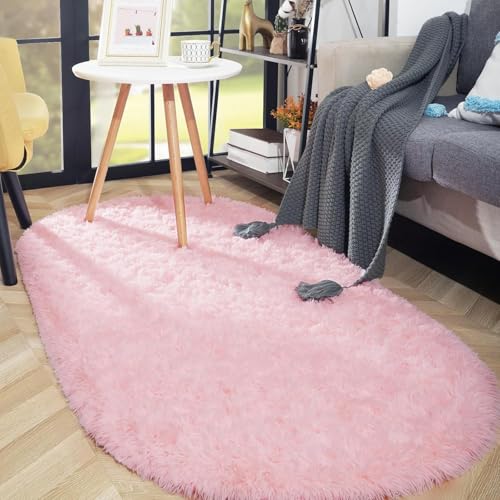 Image of Fluffy Silky Micro Fiber Polyster Carpet /Runner for Bedroom, Study Room, Playing Room, Guest Room ETC. 1.5x4 Feet, (Pink)