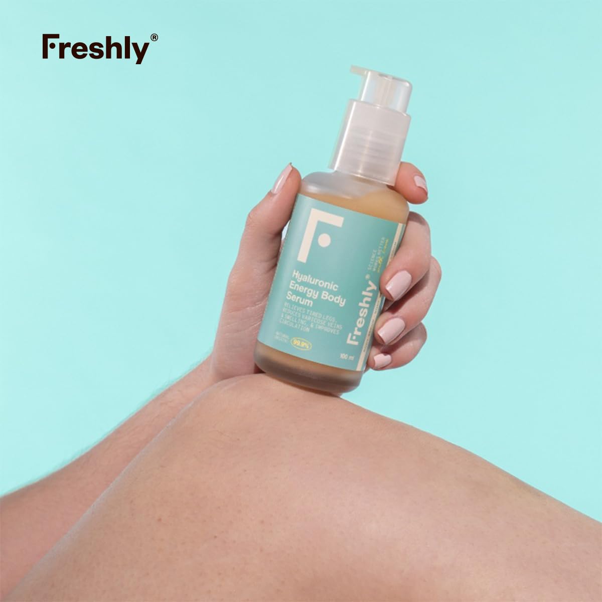 Freshly Cosmetics Hyaluronic Energy Body Serum 100 ml | Sérum Corporal 99,7% Natural con Ácido Hialurónico, Mentol y Activos Botánicos | Efecto Frescor Inmediato e Hidratación Corporal