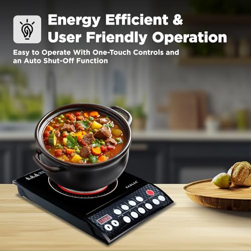 Image of Cadlec CookFusion 5 2000W Induction Cooktop | 8 Cooking Modes, Auto Shut-Off, Over-Heat Protection, LED Display, BIS Approved, 2-Year Warranty | Black
