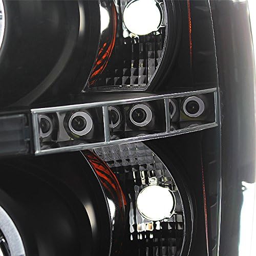 AKKON - For Chevy Silverado 1500 2500 3500 HD Black Dual LED Projector Headlights + Dark Red Tail Lights