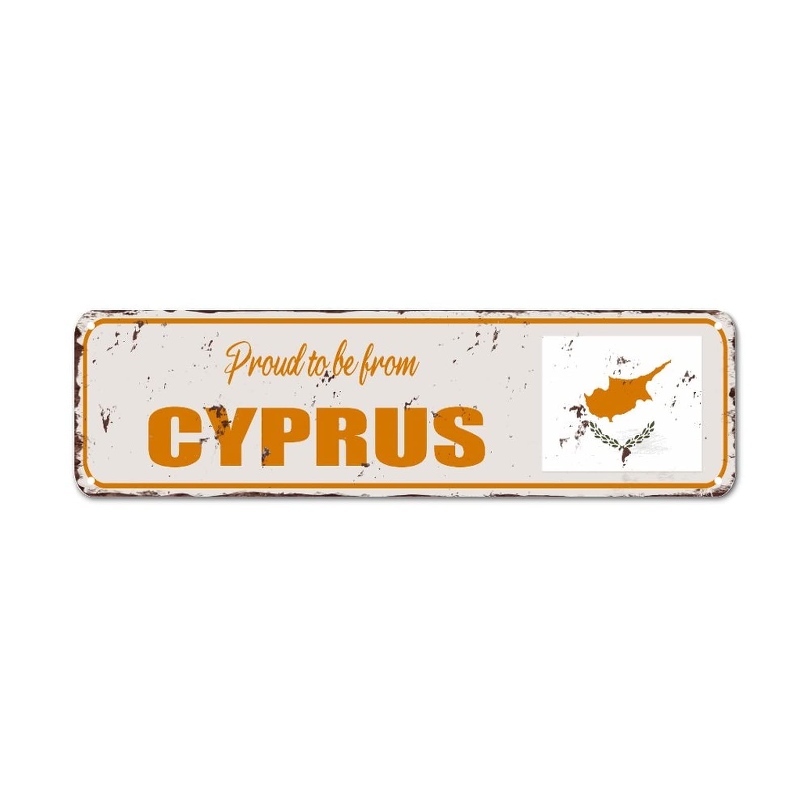 Yelolyio Proud To Be From Cyprus Metal Sign Custom Street Signs Cyprusflag Road Sign Indoor Outdoor Decorations Rust-Free Aluminum Wall Art Ready To Hang For Garages Bar Courtyard