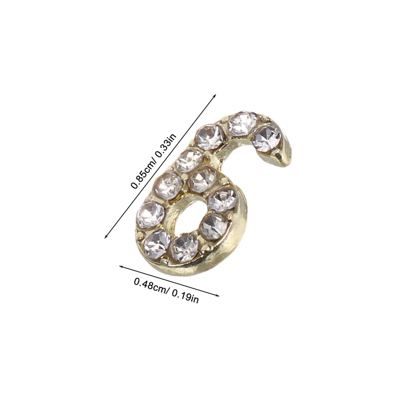 VALICLUD 100 Pezzi Charms Numeri per Unghie in Rhinestone Base in Ferro Elegante Decorazioni Nail Art con Numeri Arabi per Feste Matrimoni e Occasioni Speciali Accessori DIY Manicure