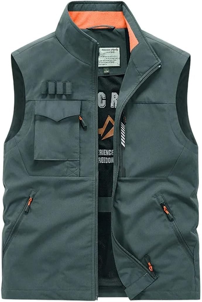 ININOSNP Gilet sans Manches Gilet d'été en Maille sans Manches for Le Travail en Plein air, Le Safari, la pêche, Les Voyages, la randonnée, la Gym, Le Sport(SOYA Green,6XL)