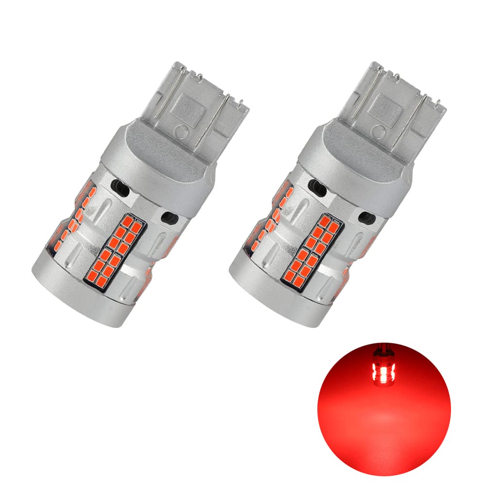Catland T20 ダブル ブレーキランプ LED スモールランプ レッド テールランプ 赤 7443 W21/5W LEDバルブ 電球 12V T20 ブレーキ バルブ ランプ ブレーキライト 車 ストップランプ 2016SMD 66連 2個セット