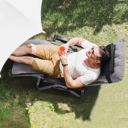 Image of VEVOR Zero Gravity Chair, 26 inch Zero Gravity Recliner Lounge Chair for Indoor and Outdoor, Adjustable Anti Gravity Chair with Cushion, Headrest, Footrest, and Cupholder, 500 lbs, Gray