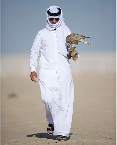 Miniatura 5 de HOMELEX Keffiyeh - Pañuelo para la cabeza árabe para hombre, turbante musulmán jeque saudí Dubai