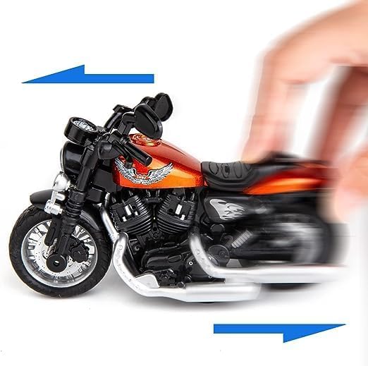 Image of FEXXA Police Motorcycle Toy - Pull Back Motorcycle Toys, Tiny Gift with Music Lighting, Latte Motorcycles Toy for Kids Boys Age 3-8 Year Old [Multicolor] (Harley Motorcycle-Multicolor)