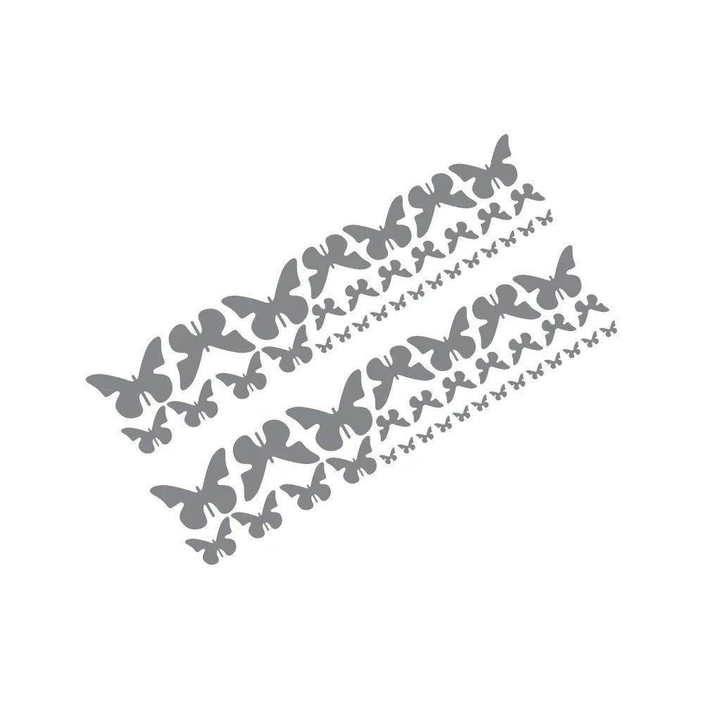 Car Side Door Stickers Fashion Beautiful Butterfly Graphic Vinyl Decals(Glossy Gray)