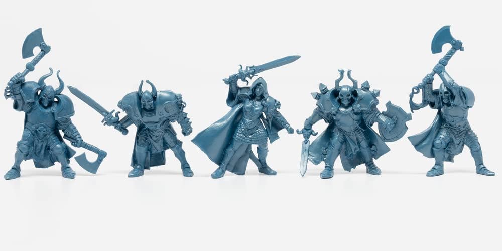 Creature Mini Action Figure Playset- Wariors 2 ʺ Fantasy Figures - XL 1/32nd Scale DND 5 pcs Characters Accessories RPGs and Soldiers