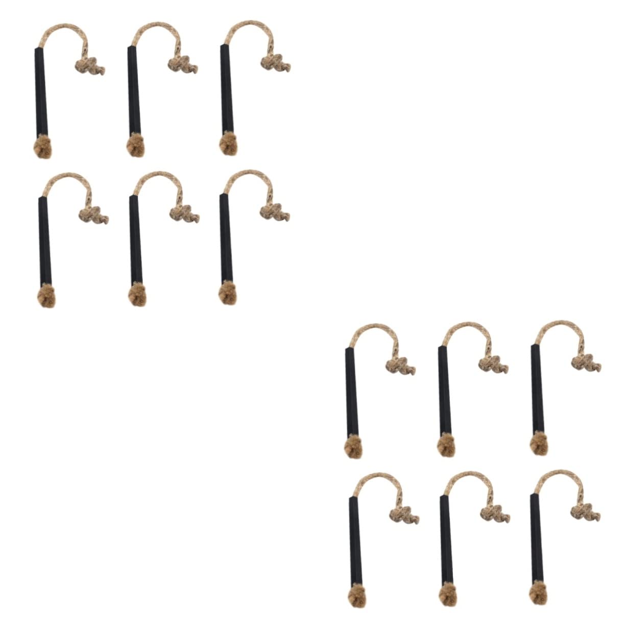 Toyvian 3 Sätze Anzündholz Im Freien Feuerstartstock Feuerstarter Outdoor-dochtseil Camping Beginnend Feueranzünder Für Den Außenbereich Kabel Hanfseil Black 6 Stück * 3