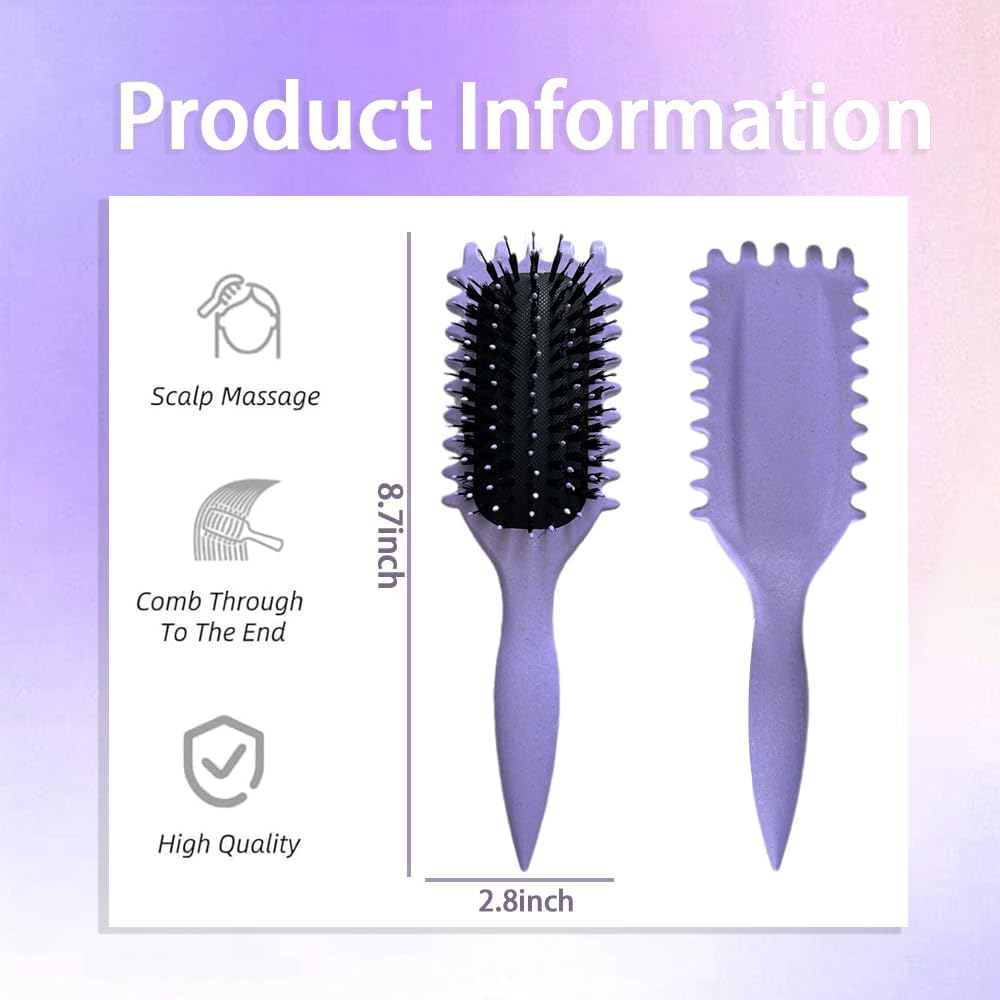 SJJZLZL YL Curl Defining Brush, Hair Brush for Combing and Shaping Nylon Bristles, Oblong, Flexible, Curl Enhancing (Beige) - Image 4