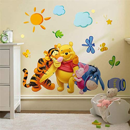 CVG Winnie l'ourson Stickers muraux pour Les Chambres d'enfants Autocollant décoratif adesivo de Parede Amovible Sticker Mural en PVC