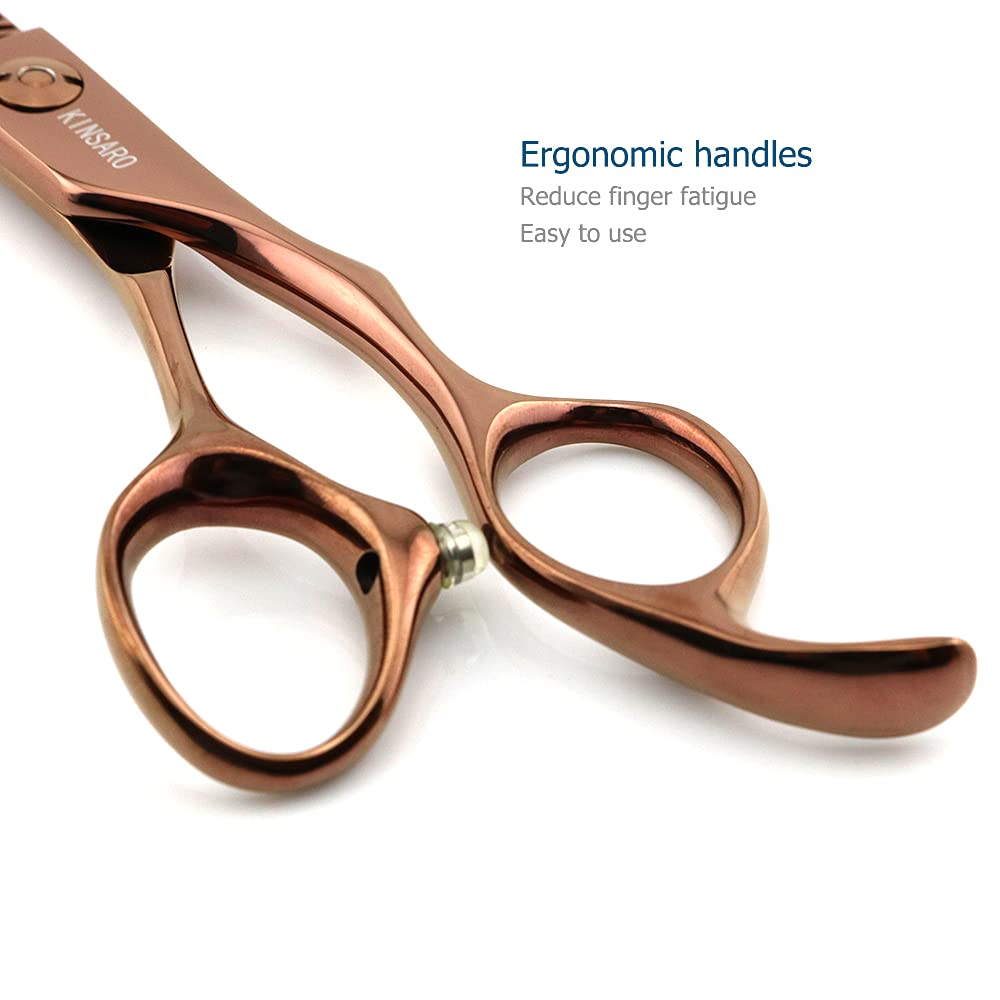 5.5 pulgadas pelo adelgazamiento tijeras Japón 440C adelgazamiento tijeras profesional adelgazamiento del pelo tijeras peluquero tijeras borde convexo Kinsaro