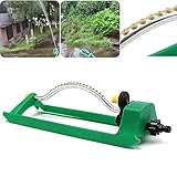 MHGLOVES Oszillierender Sprinkler, Classic Viereckregner Rasensprenger,Automatisches Rasenwassersystem Mit 18 Auslaufdüsen Für Brücke,Wartung Rasen-Bewässerung,Gartensprinkler,Grün(46X14x15cm)