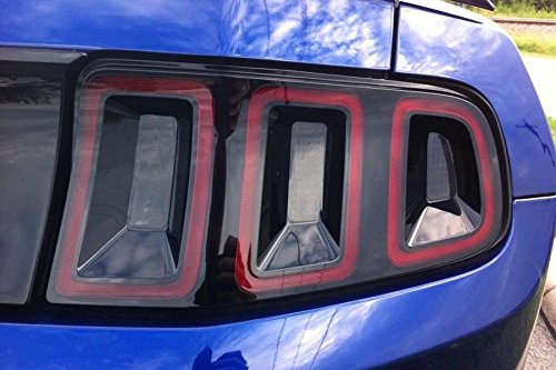 Precut Vinyl Tint Cover for 2013-2014 Ford Mustang Taillights, Sidemarker & Third Brake (20% Dark Smoke)