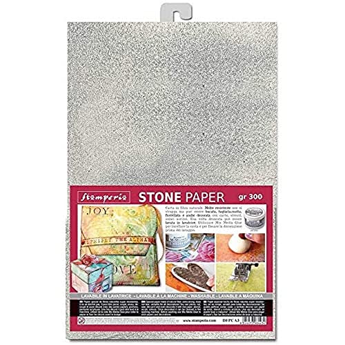 Stamperia Washable Stone Paper A4-Silver -DFPCA4S