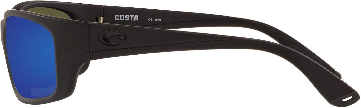 Costa Del Mar Men's Jose Rectangular Sunglasses Blackout/Grey Blue Mirrored Polarized-580g 62 Millimeters