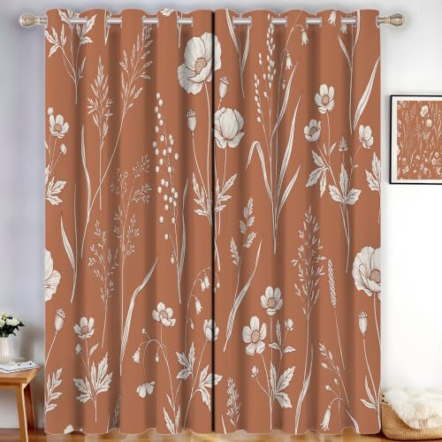 Lot de 2 rideaux et draperies intérieurs à oeillets occultant coquelicots - 3
