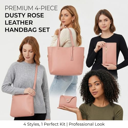 Set de 4 bolsos para mujer, minimalista y grande miniatura 3