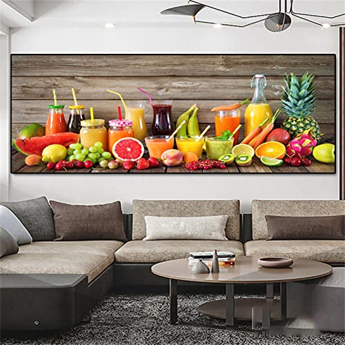Toile peinture légumes verte 50x150cm KEBIA affiches aliments photos décor salon