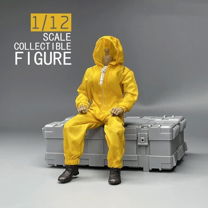 Miniatura 3 de ximitoy Ropa de soldado a escala 1/12 Modelo de mono amarillo de moda para 6 '' (sin figura)