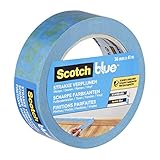 Resistente a rayos ScotchBlue Cinta adhesiva de 36 mm x 41 m para pintar líneas nítidas de alta precisión, para interiores y exteriores, con tecnología avanzada 3M