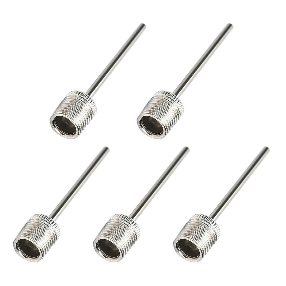 5Pcs US Genre Metal Inflator Pellet Needles Pin for Basketball Soccer Silver 5pcs