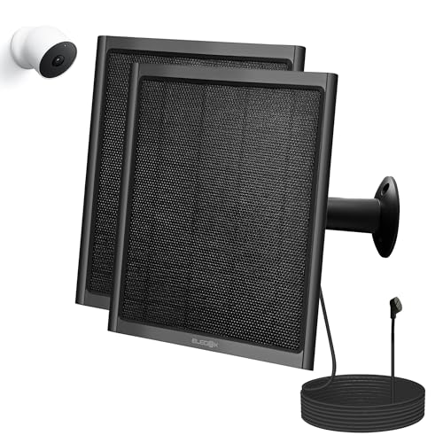 Image of Solar Panels for Google Nest Camera Outdoor & Indoor (Battery Version) 8W Simplisa Solar Panel Made for Nest Camera, Solar Chwith IP65 Waterproof, 360° Mount & 13.1Ft Long Charging Cable-2 Park