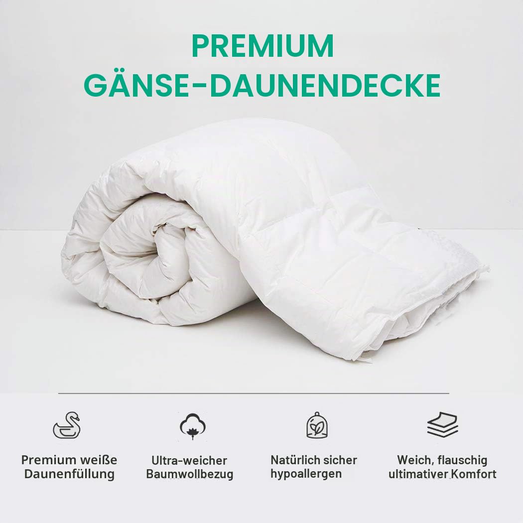 APSMILE Ganzjahres Daunendecke 200x200cm, Federbettdecke 200x200 cm, Hotel Collection Duvet, Geeignet für Doppelbett mit Wärme Natur Daunen Bettdecke, 8 Eckregister (Weiß)