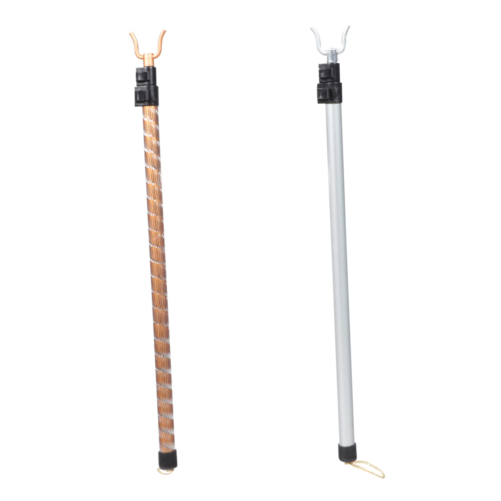 PRETYZOOM 2pcs Retractable Clothes Fork Pole Aluminum Alloy Clothes Drying Rod for Easy Access to High Places for Wardrobe Balcony and Outdoor Use