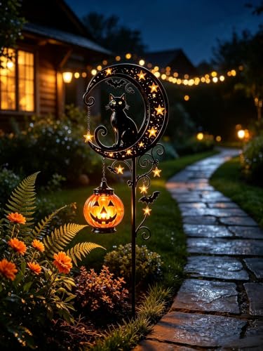 ChayWillow Halloween Moon Pumpkin Solar Stake Light - image 3