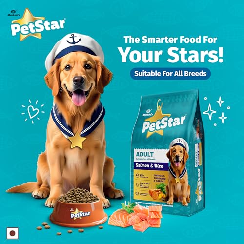 Image of Mankind Petstar Adult Dry Dog Food (High Protein) Salmon & Rice Flavor, 3kg Pack | Improves Muscle & Strength, Supports Immunity, Protects Liver & Kidney