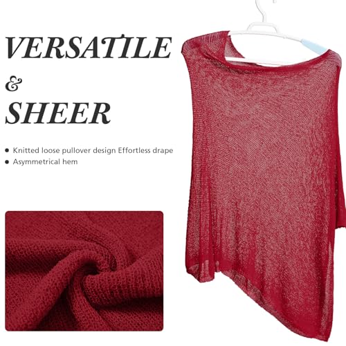 Image of Women Sheer Poncho Shrug Summer Sheer Blouse Top Lightweight Poncho Bolero for Evening Dress