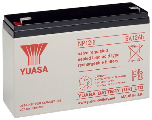 Yuasa NP12-6 Lead Battery 6V (Faston 250-6.3mm)