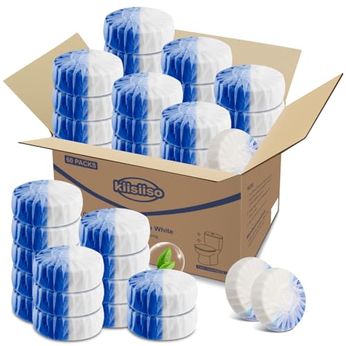 Image of KIISIISO Ultra Clean Toilet Tablets White & Blue-60 PACK, Toilet Bowl Cleaners for Deodorizing & Descaling, Long-Lasting Toilet Bowl Cleaner with Sustained-Release Technology for Stubborn Stains