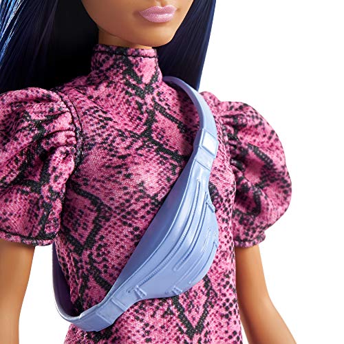 Barbie GXY99 - Fashionista Puppe im Schlangenmuster Kleid, Spielzeug für Kinder von 3 bis 8 Jahren – Bild 5