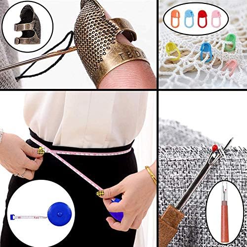 49 Pcs Needle Punch Tool Kit, Cross Stitch Set with Manual 10 Sizes Magic Embroidery Pen, Adjustable Ultra Punch Pen with Handle, Threader, Knitting Markers for Embroidery DIY Crochet Knitting