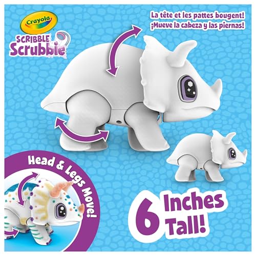 Image of Crayola Jumbo (6 inch) Scribble Scrubbie Pets, Rory the Dino, Posable Kids Toy, Customizable Toy, Gift
