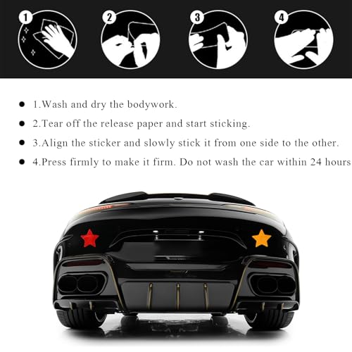 Image of 10PCS Star Vinyl Decal for Cars, Reflective Star Sticker Night Safety Sign, Diamond Grade Waterproof Vinyl Stickers for Auto Window Laptop (Star, Colorful)